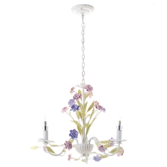 Люстра вінтажна на 3 лампи з квітами та листочками (SA019/3)
