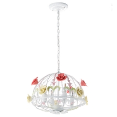 Люстра на 4 лампы в форме клетки с цветочным декором (SA023/4) (SA023/4)