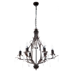 Люстра классическая коричневого цвета под винтаж  (6 ламп) (SM008/6) (SM008/6)