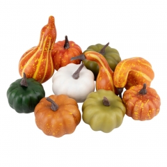 Набір декоративних гарбузиків "Осінній мікс", 10 шт, 11,5 см (9223-039)