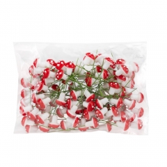 Набір декоративних грибів "Червоні капелюшки", 100 шт, 2 см (9223-044)