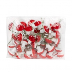 Набір декоративних грибів "Червоні капелюшки", 50 шт, 3 см (9223-045)