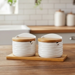 Набір ємностей для зберігання на бамбуковій підставці "Солодке життя", 24 см (9184-025)