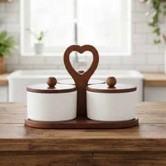 Набір ємностей для зберігання з бамбуковою кришкою "Тріо гармонії", 21*20,5 см (9198-028)