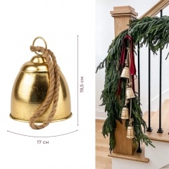 Металевий дзвіночок, золотий, 19,5 см (6033-026)