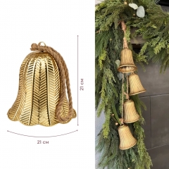 Металевий дзвіночок, золотий, 21 см (6033-027)