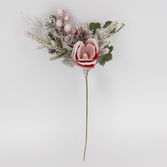 Декоративна гілка "Засніжена магнолія", червона, 35 см (9258-002)