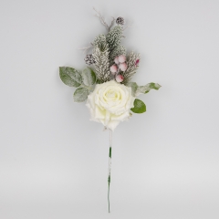 Декоративна гілка "Засніжена троянда", біла, 47 см (9258-010)