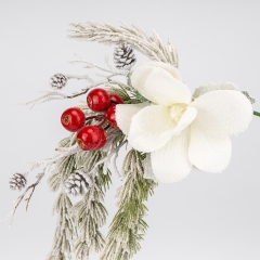 Декоративна звисаюча гілка "Засніжена магнолія", біла, 73 см (9258-014)