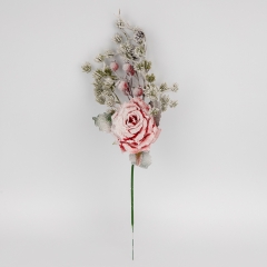 Декоративна гілка "Засніжена троянда", червона, 46 см (9258-018)