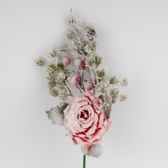 Декоративна гілка "Засніжена троянда", червона, 46 см (9258-018)