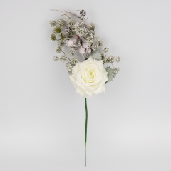 Декоративна гілка "Засніжена троянда", біла, 46 см (9258-020)