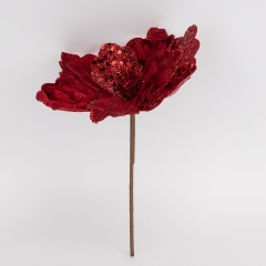 Декоративна квітка "Пуансетія", бордова, 25 см (9258-025)