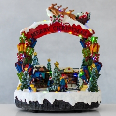 УЦІНКА Новорічна карусель "Місто подарунків", 31 см (Не працює від батарейок,тільки через USB-дріт) (00BR-9153-007)