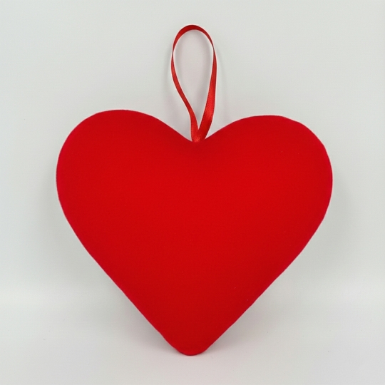 Декоративне підвісне флокове серце, 19 см (2021-006)