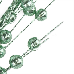 Декоративна гілка "Снігові вихори" зелена (6015-051)