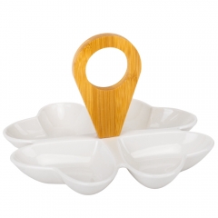 УЦІНКА Набір піал на бамбуковій підставці "Світлі серця", 22 см (Тріщини,дефект лиття,чорні крапки) (00BR-9184-015)