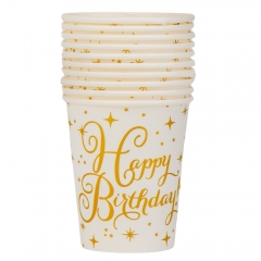 Набір склянок "Happy Birthday", 10 шт, золотий, 9 см (9092-020)