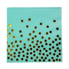 Набір серветок "Горошинки", 20 шт, бірюзовий, 16,5 см (9092-024)