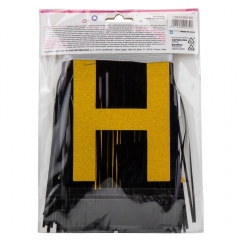 Декоративна шторка для фотозони "Happy Birthday", 3 м, чорна (9092-039)