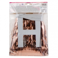 Декоративна шторка для фотозони "Happy Birthday", 3 м, рожева (9092-042)