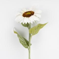 Штучний соняшник з ефектом живого дотику, білий, 62 см (2025-013)