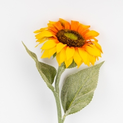 Штучний соняшник з ефектом живого дотику, жовтий, 62 см (2025-014)