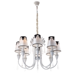 Люстра белая с черным на 8 абажуров (QL007/8) (QL007/8)