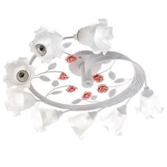 Люстра стельова біла на 8 ламп у формі квітки (SA002/8)