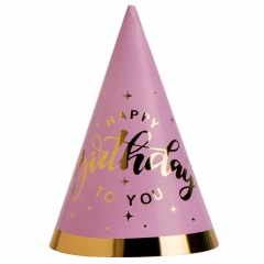 Набір ковпаків "Happy Birthday to you", 6 шт, рожевий, 20 см (9093-018)