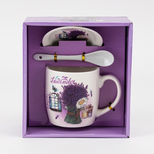 Кружка з блюдцем та ложечкою 