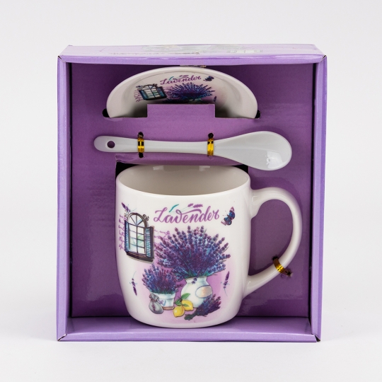 Кружка з блюдцем та ложечкою 