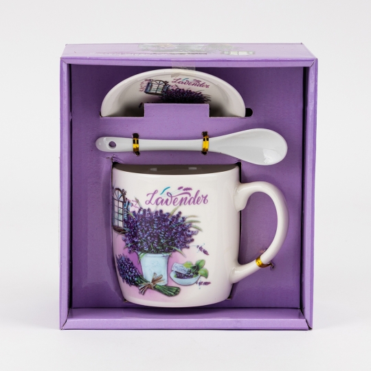 Кружка з блюдцем та ложечкою 