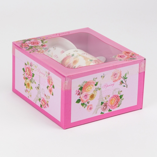 Кружка с блюдцем и ложечкой 