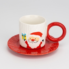Кружка з блюдцем "Святкова радість", 280 мл  * Рандомний вибір дизайну (9252-015)