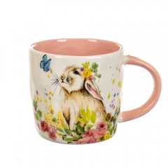 УЦІНКА Чашка Квітковий кролик з метеликом (400 мл.) (дефект заливки або фарбування цятки) (4002-003)