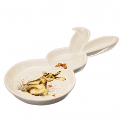 УЦІНКА Тарілка пасхальна у формі кролика з візерунком (дефект заливки або фарбування цятки) (4002-010)