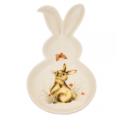 УЦІНКА Тарілка пасхальна у формі кролика з візерунком (дефект заливки або фарбування цятки) (4002-010)