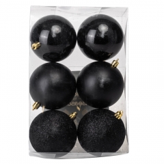 Набор елочных шаров "Рождественский ритуал" (8см * 6шт, черный) (6025-028)