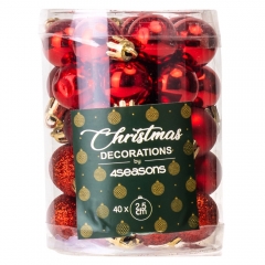 Набор елочных шаров "Мгновение Чуда"(2,5см * 40шт, красный) (6025-029)