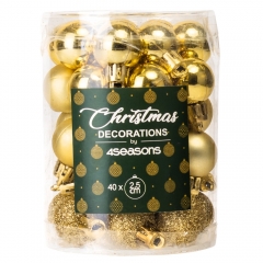 Набор елочных шаров "Мгновение Чуда"(2,5см * 40шт, золотой) (6025-030)