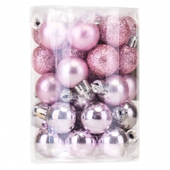 Набор елочных шаров "Мгновение Чуда"(2,5см * 40шт, розовый) (6025-032)