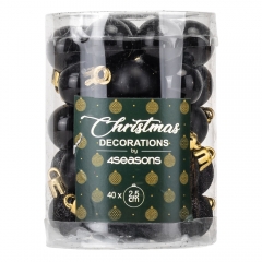 Набор елочных шаров "Мгновение Чуда"(2,5см * 40шт, черный) (6025-034)