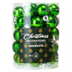 Набор елочных шаров "Мгновение Чуда"(2,5см * 40шт, зеленый) (6025-035)