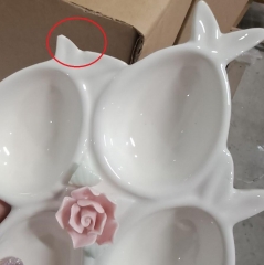 УЦІНКА Підставка для 6 яєць "Весняний настрій", біла, 19 см (Скол вуха,дефект кераміки) (00BR-5009-009)